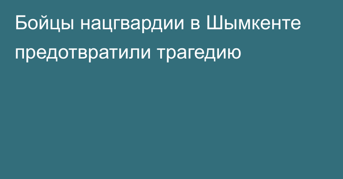 Бойцы нацгвардии в Шымкенте предотвратили трагедию