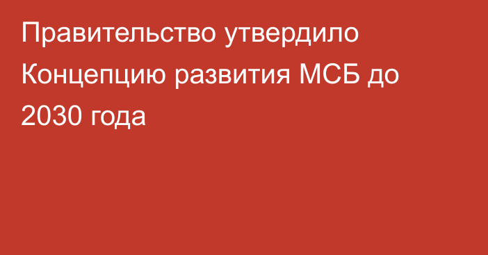 Правительство утвердило Концепцию развития МСБ до 2030 года