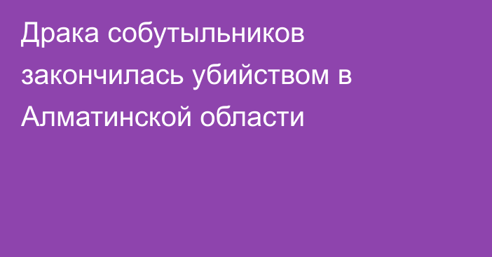 Драка собутыльников закончилась убийством в Алматинской области