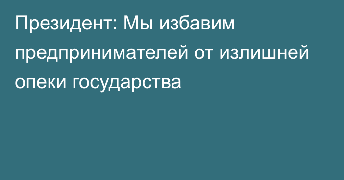 Президент: Мы избавим предпринимателей от излишней опеки государства