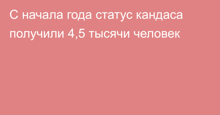 С начала года статус кандаса получили 4,5 тысячи человек