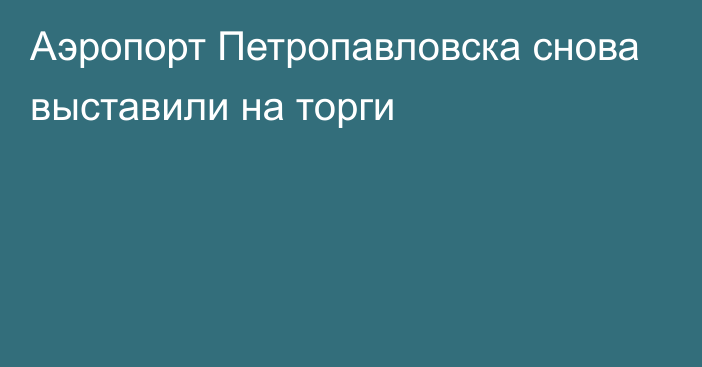 Аэропорт Петропавловска снова выставили на торги