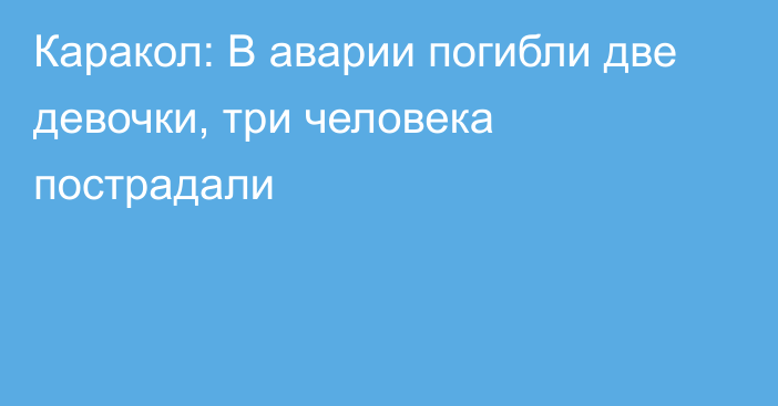 Каракол: В аварии погибли две девочки, три человека пострадали