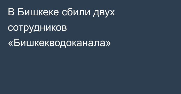 В Бишкеке сбили двух сотрудников «Бишкекводоканала»