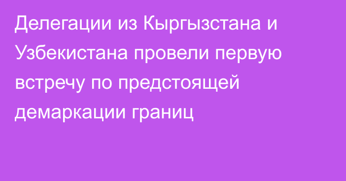 Делегации из Кыргызстана и Узбекистана провели первую встречу по предстоящей демаркации границ