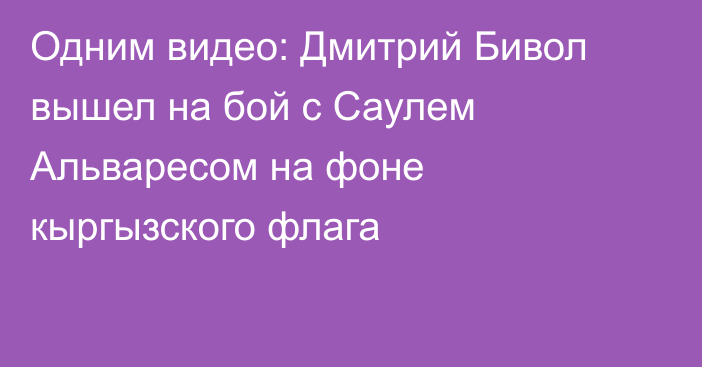 Одним видео: Дмитрий Бивол вышел на бой с Саулем Альваресом на фоне кыргызского флага