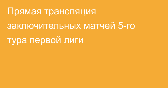 Прямая трансляция заключительных матчей 5-го тура первой лиги