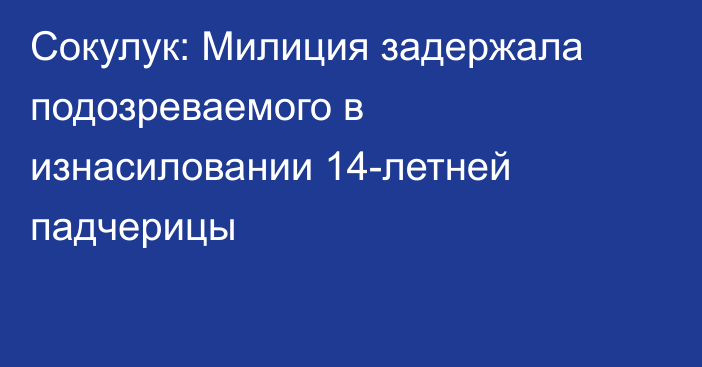 Сокулук: Милиция задержала подозреваемого в изнасиловании 14-летней падчерицы