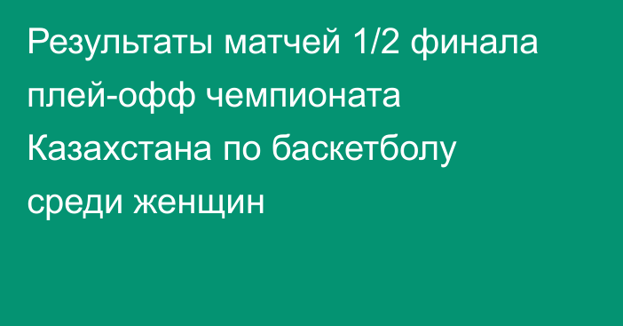 Результаты матчей 1/2 финала плей-офф чемпионата Казахстана по баскетболу среди женщин