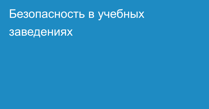 Безопасность в учебных заведениях