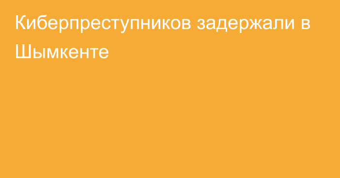 Киберпреступников задержали в Шымкенте