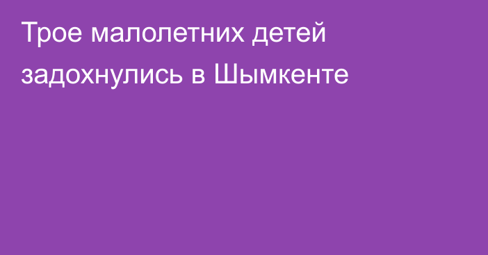 Трое малолетних детей задохнулись в Шымкенте