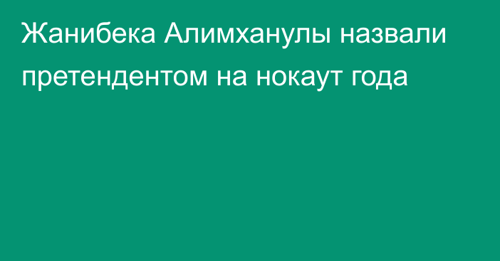 Жанибека Алимханулы назвали претендентом на нокаут года