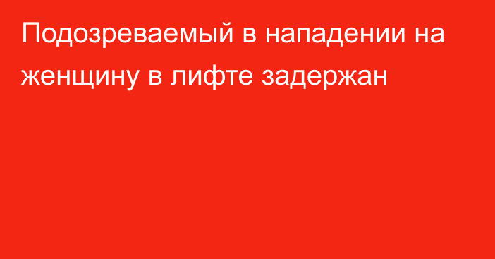 Подозреваемый в нападении на женщину в лифте задержан