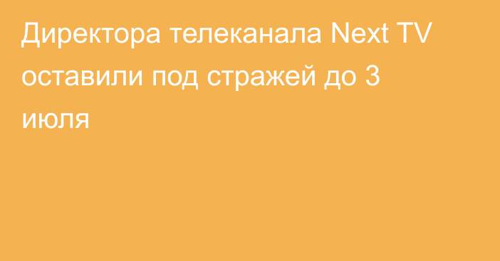 Директора телеканала Next TV оставили под стражей до 3 июля