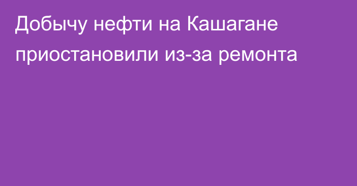 Добычу нефти на Кашагане приостановили из-за ремонта