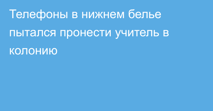 Телефоны в нижнем белье пытался пронести учитель в колонию