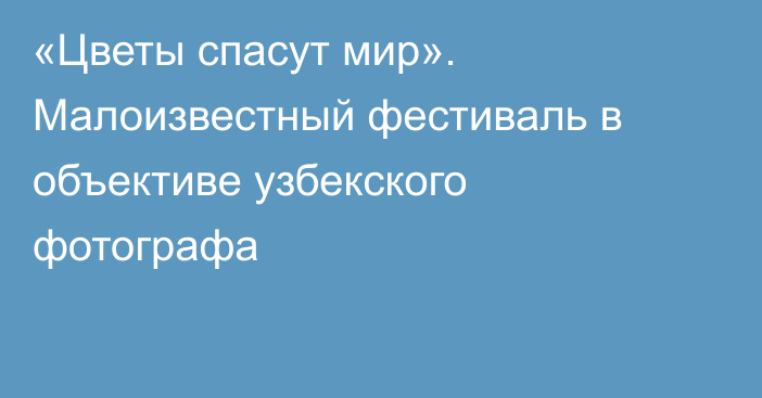 «Цветы спасут мир». Малоизвестный фестиваль в объективе узбекского фотографа