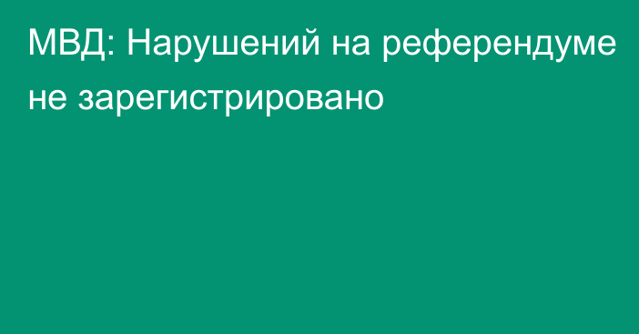 МВД: Нарушений на референдуме не зарегистрировано