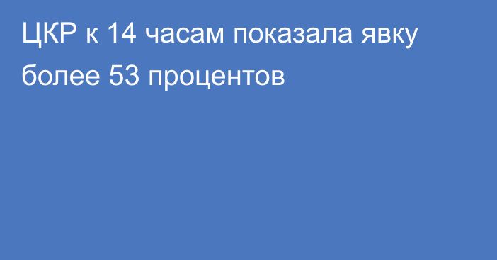 ЦКР к 14 часам показала явку более 53 процентов