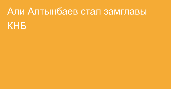 Али Алтынбаев стал замглавы КНБ