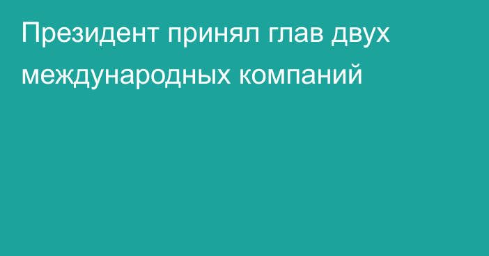 Президент принял глав двух международных компаний