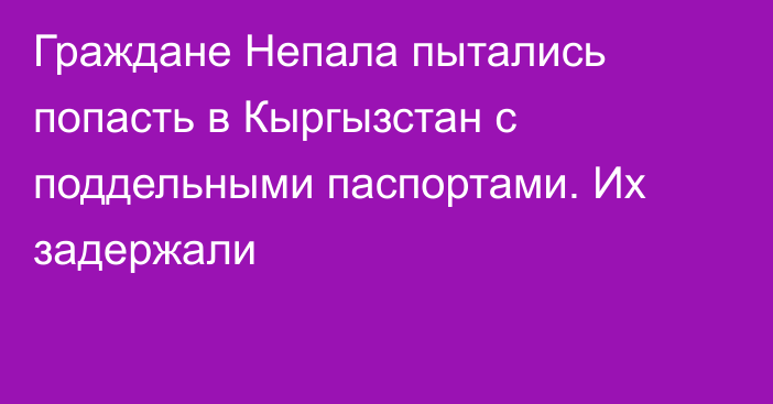 Граждане Непала пытались попасть в Кыргызстан с поддельными паспортами. Их задержали