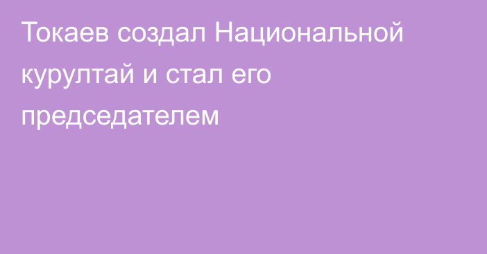 Токаев создал Национальной курултай и стал его председателем