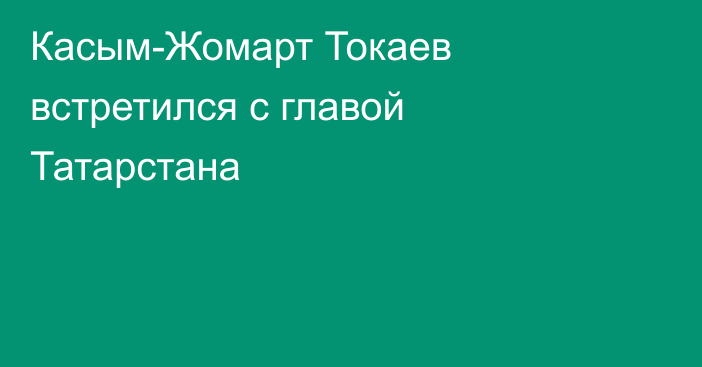 Касым-Жомарт Токаев встретился с главой Татарстана