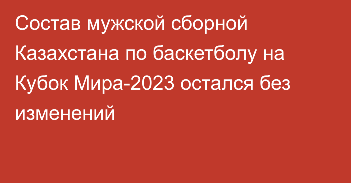 Состав мужской сборной Казахстана по баскетболу на Кубок Мира-2023 остался без изменений