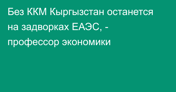 Без ККМ Кыргызстан останется на задворках ЕАЭС, - профессор экономики