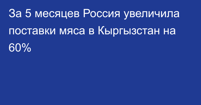 За 5 месяцев Россия увеличила поставки мяса в Кыргызстан на 60%