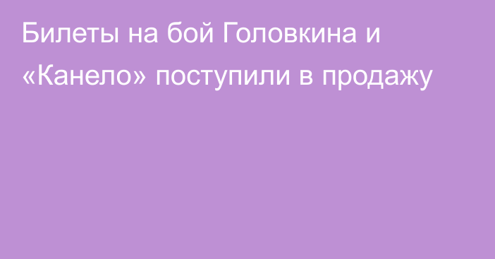 Билеты на бой Головкина и «Канело» поступили в продажу