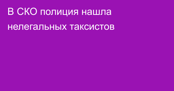 В СКО полиция нашла нелегальных таксистов