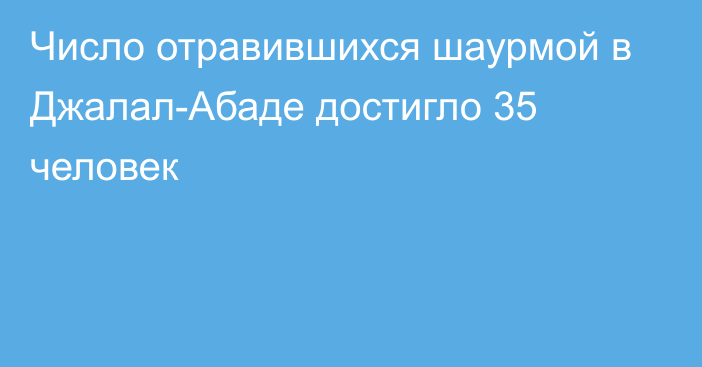 Число отравившихся шаурмой в Джалал-Абаде достигло 35 человек