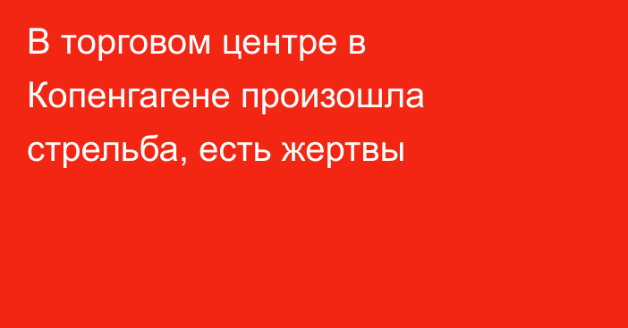 В торговом центре в Копенгагене произошла стрельба, есть жертвы