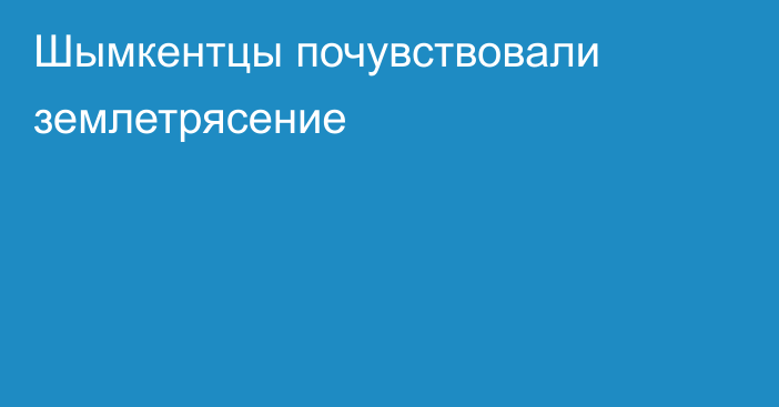 Шымкентцы почувствовали землетрясение