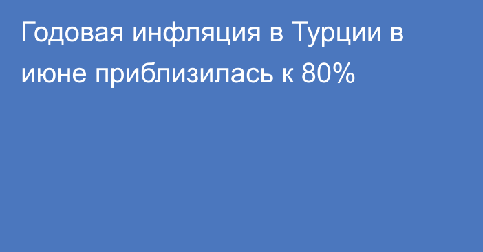 Годовая инфляция в Турции в июне приблизилась к 80%