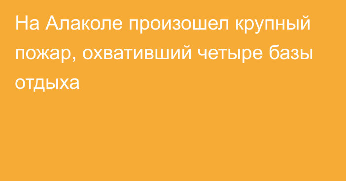 На Алаколе произошел крупный пожар, охвативший четыре базы отдыха