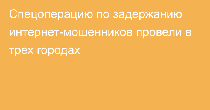 Спецоперацию по задержанию интернет-мошенников провели в трех городах