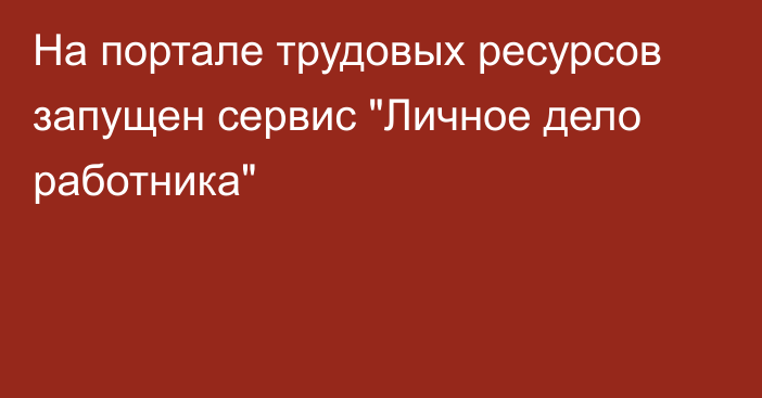 На портале трудовых ресурсов запущен сервис 