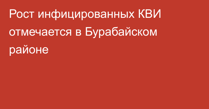 Рост инфицированных КВИ отмечается в Бурабайском районе