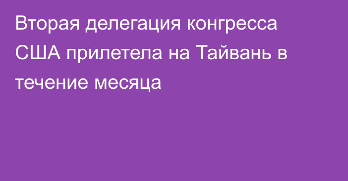 Вторая делегация конгресса США прилетела на Тайвань в течение месяца