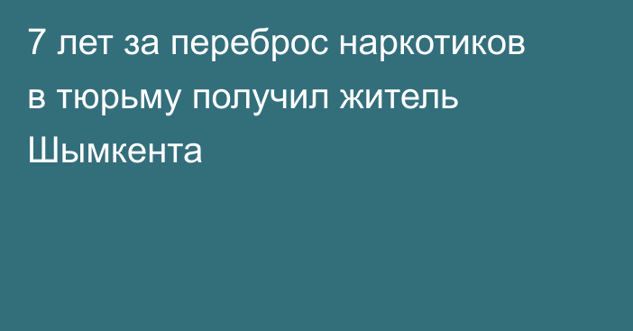 7 лет за переброс наркотиков в тюрьму получил житель Шымкента