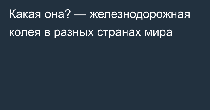 Какая она? — железнодорожная колея в разных странах мира