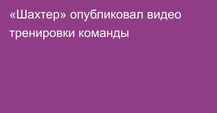 «Шахтер» опубликовал видео тренировки команды