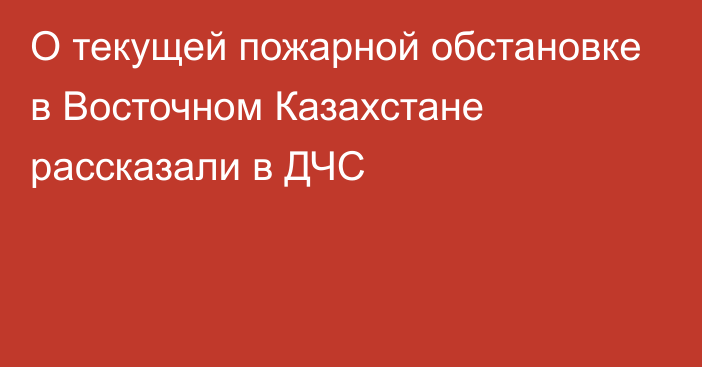 О текущей пожарной обстановке в Восточном Казахстане рассказали в ДЧС