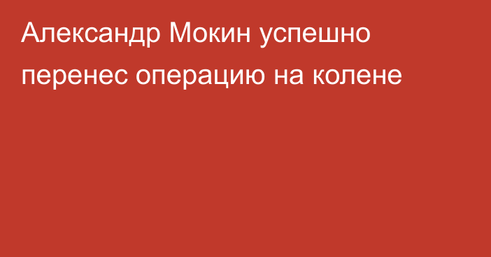 Александр Мокин успешно перенес операцию на колене