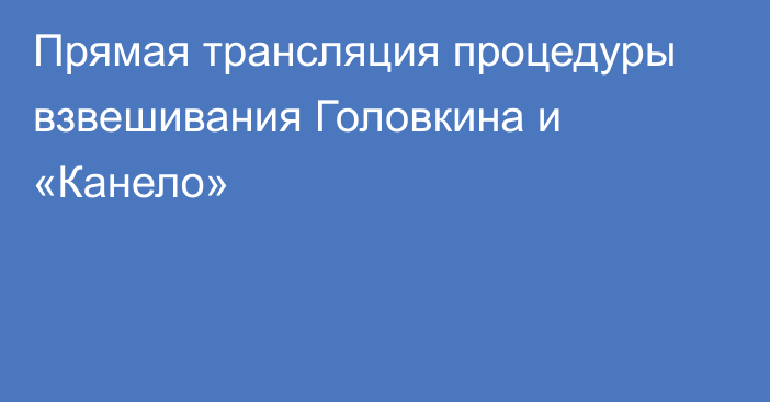 Прямая трансляция процедуры взвешивания Головкина и «Канело»