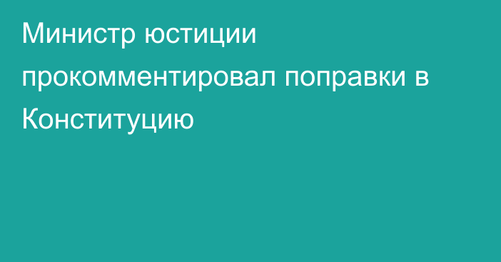 Министр юстиции прокомментировал поправки в Конституцию